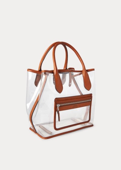 Women's Polo Ralph Lauren Clear Medium Bellport Tote Bags | 082456YLK